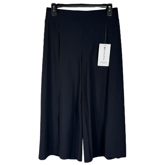 Athleta Petite 8P Cosmic Wrap Crop Pants Pocket Breathable Stretch Pull-On Black - Picture 3 of 13